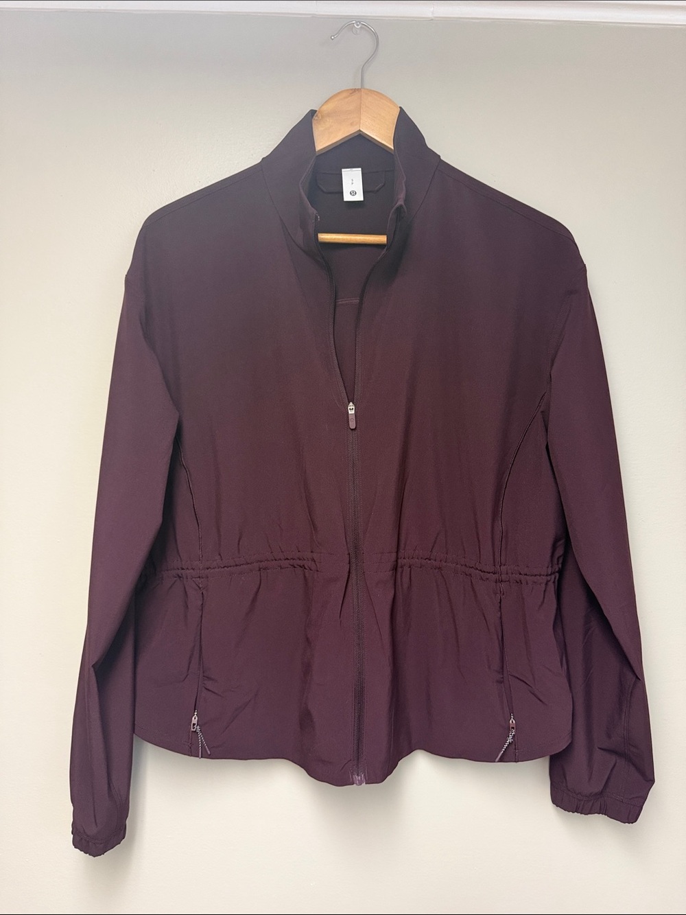 Lululemon Cinch Waist Running Jacket UPF 40 Windbreaker Sz Small Goodnight Plum